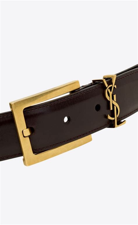 ceinture homme luxe yves saint laurent|CEINTURE CASSANDRE en cuir lisse .